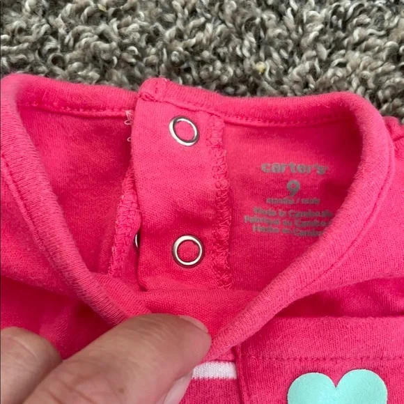 Carter's Pink Striped Onesie and Circo Black Pants Matching Set - Picture 5 of 10